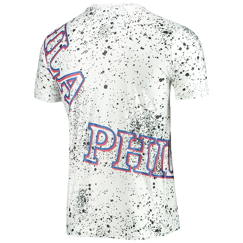 FISLL Philadelphia 76ers Gold Foil Splatter Print T-Shirt