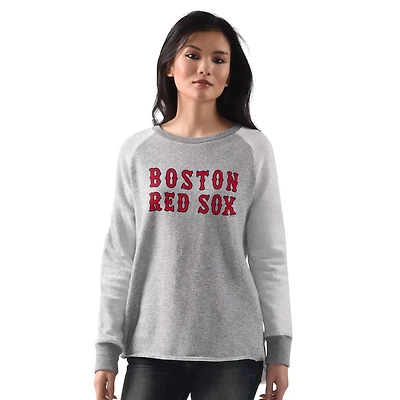 G-III 4Her by Carl Banks Boston Sox Gridiron Raglan Pullover Sweatshirt