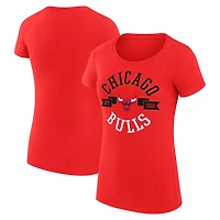 G-III 4Her by Carl Banks Chicago Bulls Super-Slim Fit Lightweight Large City Logo T-Shirt