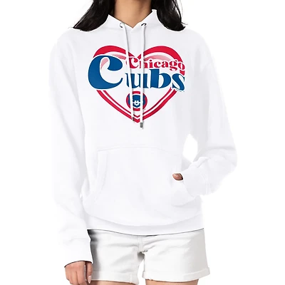 G-III 4Her by Carl Banks Chicago Cubs Double Heart Fleece Pullover Hoodie