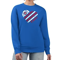 G-III 4Her by Carl Banks Chicago Cubs Heart Logo Fleece Pullover Sweatshirt