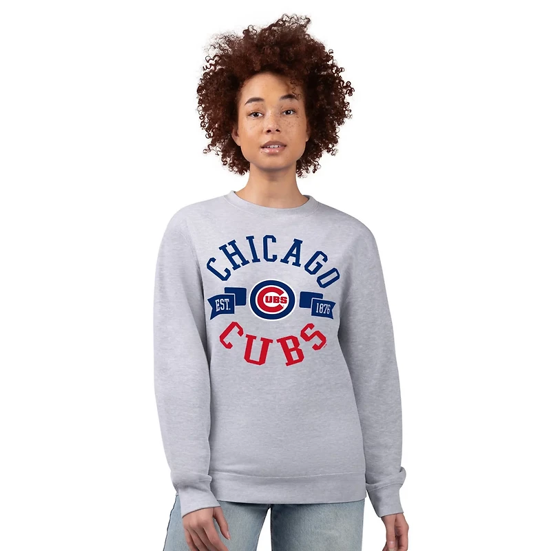 G-III 4Her by Carl Banks Chicago Cubs Team Logo Fleece Pullover Sweatshirt