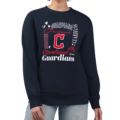 G-III 4Her by Carl Banks Cleveland Guardians Collage Team Graphic Fleece Pullover Hoodie