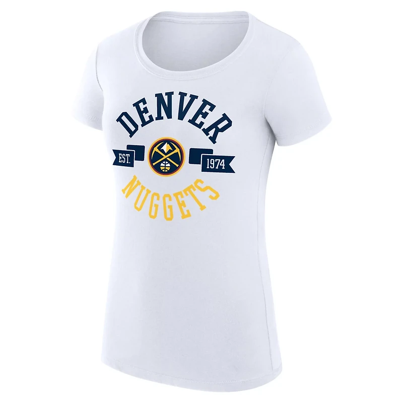 G-III 4Her by Carl Banks Denver Nuggets Super-Slim Fit Lightweight Large City Logo T-Shirt