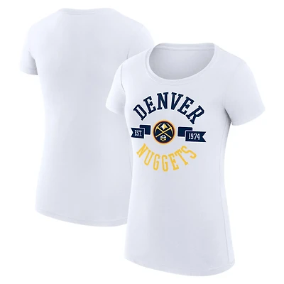 G-III 4Her by Carl Banks Denver Nuggets Super-Slim Fit Lightweight Large City Logo T-Shirt