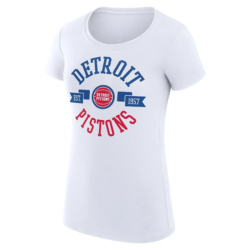 G-III 4Her by Carl Banks Detroit Pistons Super-Slim Fit Lightweight Large City Logo T-Shirt