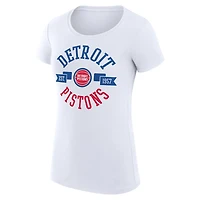 G-III 4Her by Carl Banks Detroit Pistons Super-Slim Fit Lightweight Large City Logo T-Shirt