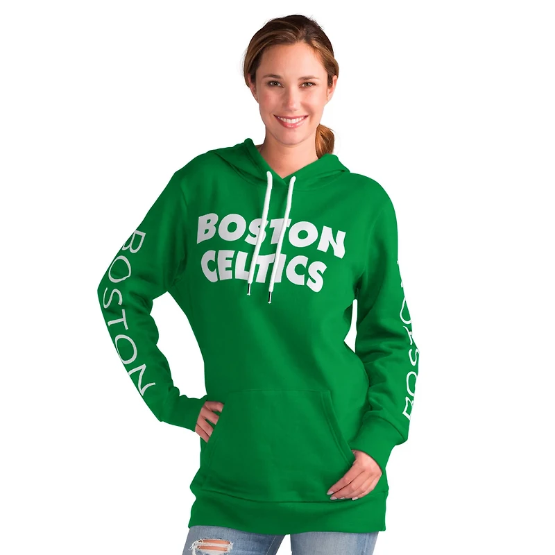 G-III 4Her by Carl Banks Kelly Boston Celtics Base Coach Pullover Hoodie