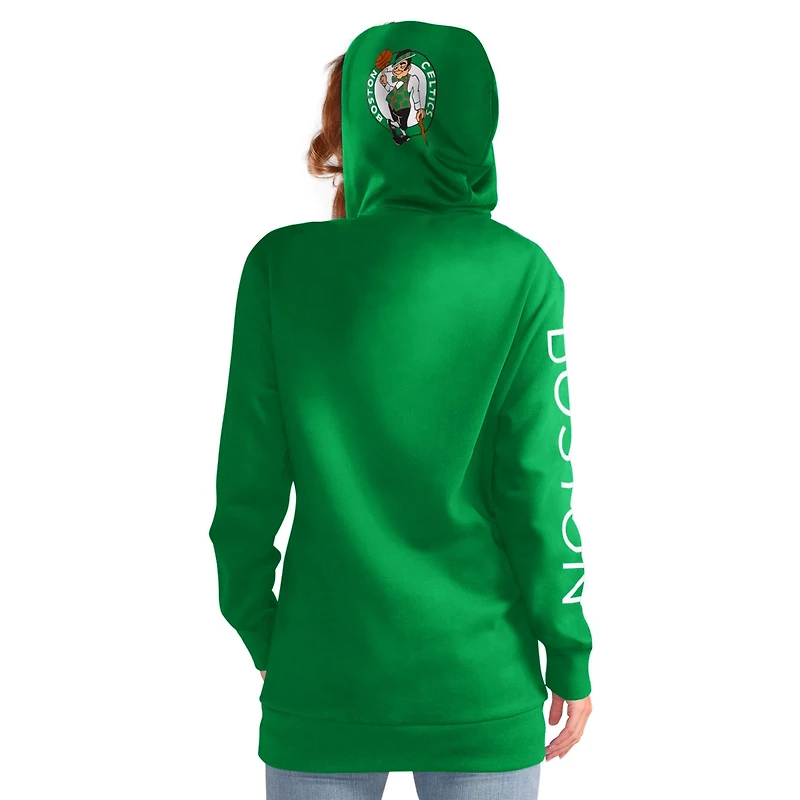 G-III 4Her by Carl Banks Kelly Boston Celtics Base Coach Pullover Hoodie