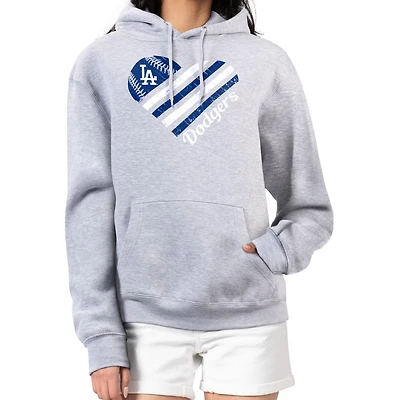 G-III 4Her by Carl Banks Los Angeles Dodgers Heart Fleece Pullover Hoodie