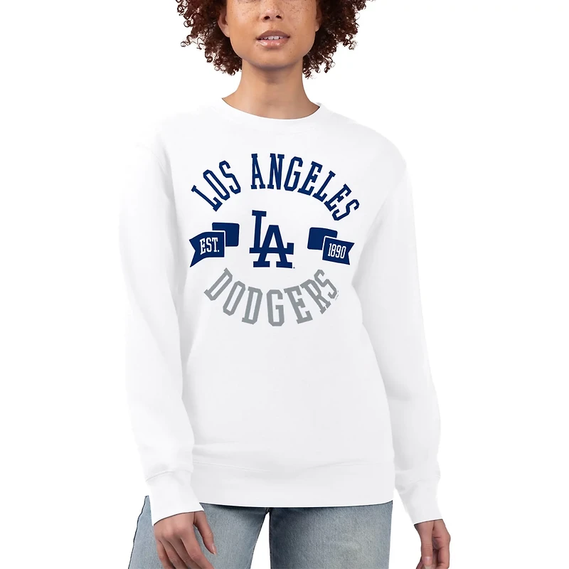 G-III 4Her by Carl Banks Los Angeles Dodgers Team Logo Fleece Pullover Sweatshirt