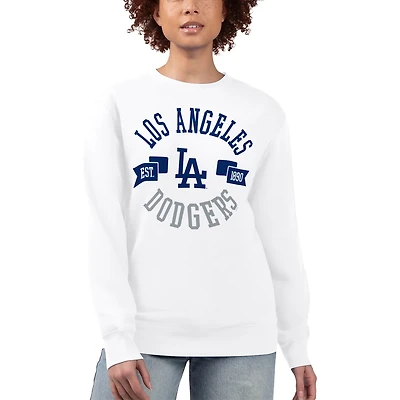 G-III 4Her by Carl Banks Los Angeles Dodgers Team Logo Fleece Pullover Sweatshirt
