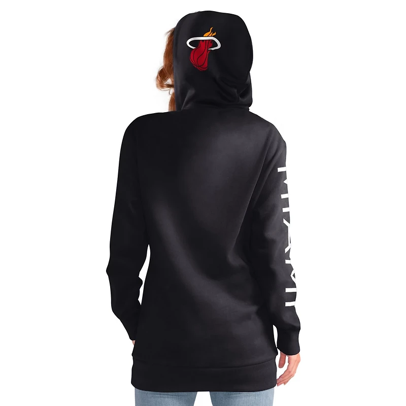 G-III 4Her by Carl Banks Miami Heat Base Coach Pullover Hoodie