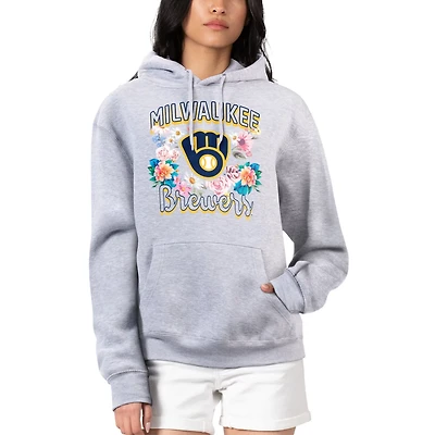 G-III 4Her by Carl Banks Milwaukee Brewers Flowers Graphic Pullover Hoodie