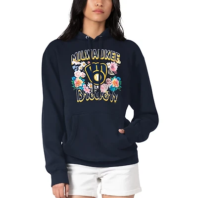 G-III 4Her by Carl Banks Milwaukee Brewers Flowers Graphic Pullover Hoodie