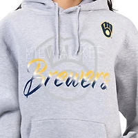 G-III 4Her by Carl Banks Milwaukee Brewers Shadow Logo Graphic Pullover Hoodie