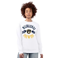 G-III 4Her by Carl Banks Milwaukee Brewers Team Logo Fleece Pullover Sweatshirt