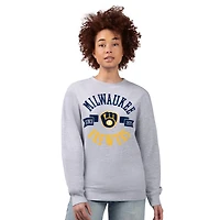 G-III 4Her by Carl Banks Milwaukee Brewers Team Logo Fleece Pullover Sweatshirt