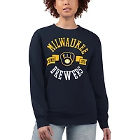 G-III 4Her by Carl Banks Milwaukee Brewers Team Logo Fleece Pullover Sweatshirt