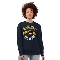 G-III 4Her by Carl Banks Milwaukee Brewers Team Logo Fleece Pullover Sweatshirt
