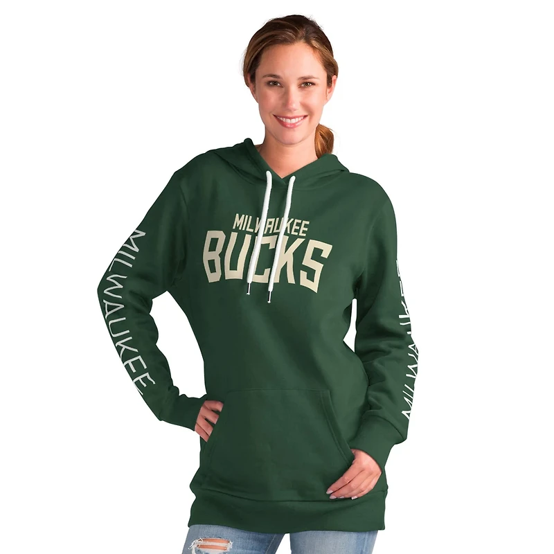 G-III 4Her by Carl Banks Milwaukee Bucks Base Coach Pullover Hoodie