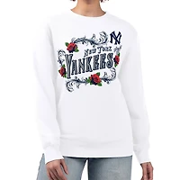 G-III 4Her by Carl Banks New York Yankees Retro Roses Fleece Pullover Sweatshirt