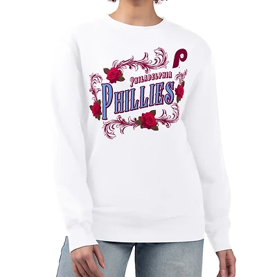 G-III 4Her by Carl Banks Philadelphia Phillies Retro Roses Fleece Pullover Sweatshirt