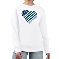 G-III 4Her by Carl Banks Seattle Mariners Heart Logo Fleece Pullover Sweatshirt