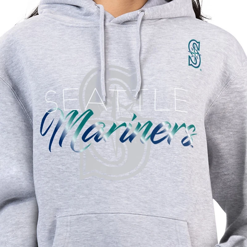 G-III 4Her by Carl Banks Seattle Mariners Shadow Logo Graphic Pullover Hoodie