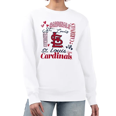 G-III 4Her by Carl Banks St Louis Cardinals Collage Team Graphic Fleece Pullover Hoodie