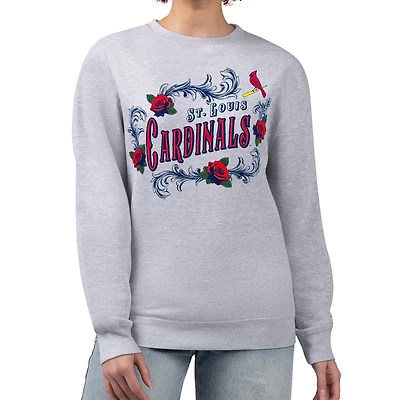 G-III 4Her by Carl Banks St Louis Cardinals Retro Roses Fleece Pullover Sweatshirt