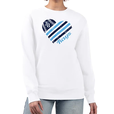 G-III 4Her by Carl Banks Tampa Bay Rays Heart Logo Fleece Pullover Sweatshirt