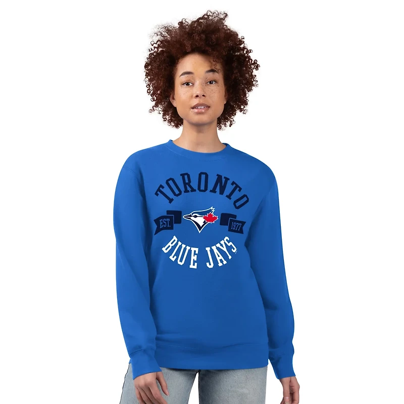 G-III 4Her by Carl Banks Toronto Blue Jays Team Logo Fleece Pullover Sweatshirt