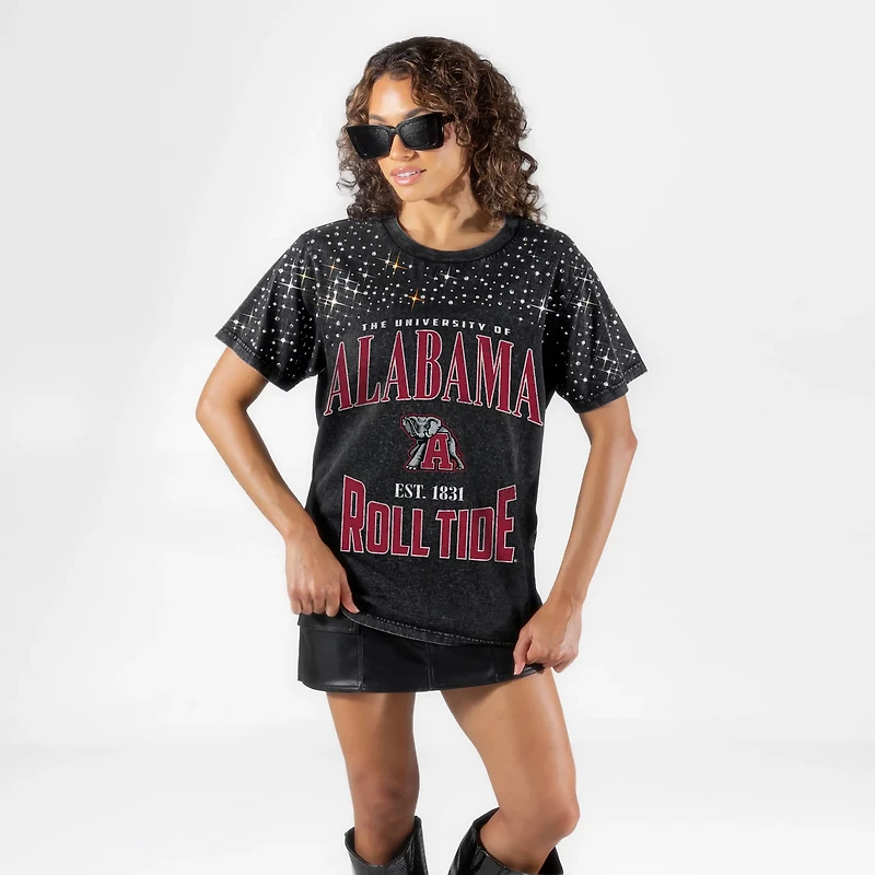 Gameday Couture Alabama Crimson Tide the Zone Washed Micro Rhinestone T-Shirt