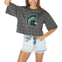 Gameday Couture Michigan State Spartans Go Time Rhinestone Crop T-Shirt