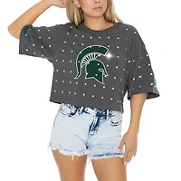 Gameday Couture Michigan State Spartans Go Time Rhinestone Crop T-Shirt
