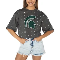 Gameday Couture Michigan State Spartans Go Time Rhinestone Crop T-Shirt