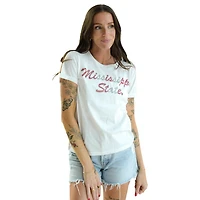 Gameday Social Mississippi State Bulldogs Hand Sewn Beaded Script T-Shirt