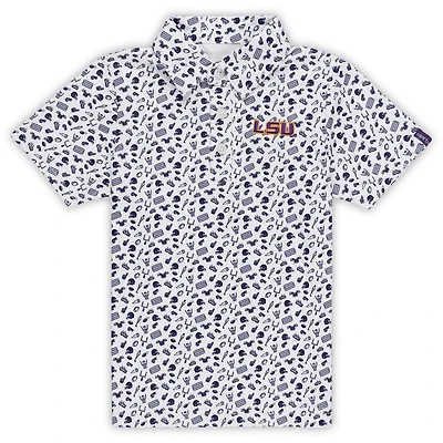 Garb LSU Tigers Tom Allover Print Performance Polo