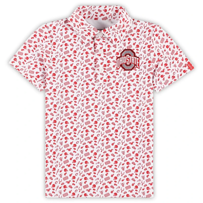 Garb Scarlet Ohio State Buckeyes Tom Allover Print Performance Polo