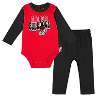 Georgia Bulldogs Double Up Long Sleeve Bodysuit  Pant Set