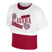 Girl's Colosseum Alabama Crimson Tide Gale Cropped 2Fer Top