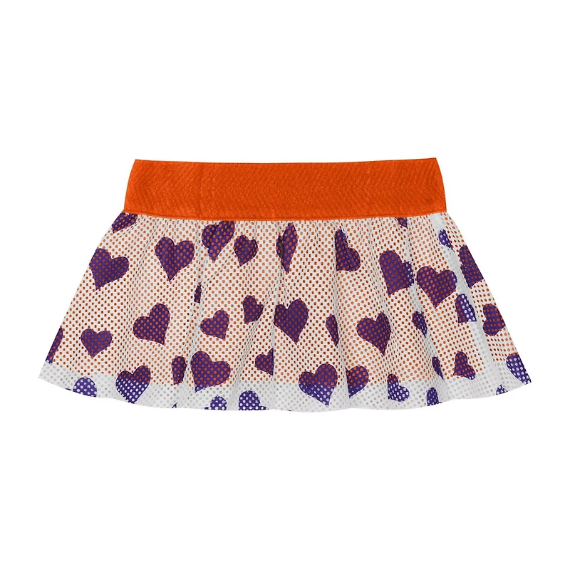 Girls Newborn  Clemson Tigers Two-Piece Love My Team Bodysuit Skirt Set