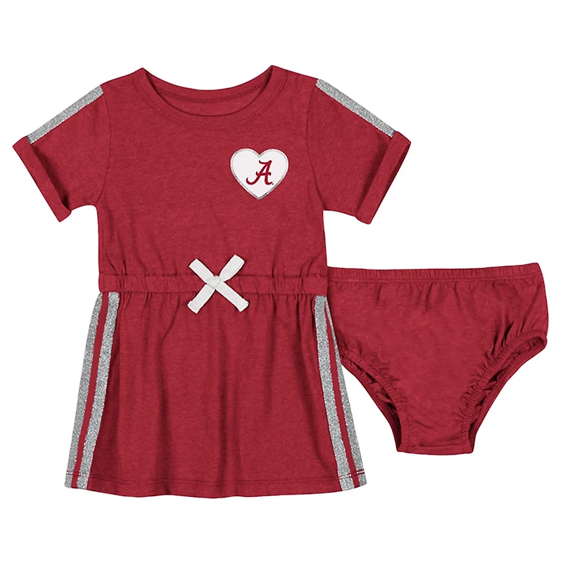 Girls Newborn Colosseum Alabama Tide Xur Dress and Bloomer Set