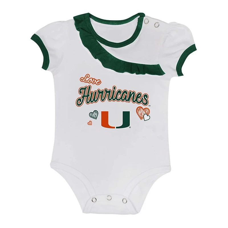 Girls Newborn  Miami Hurricanes Two-Piece Love My Team Bodysuit Skirt Set