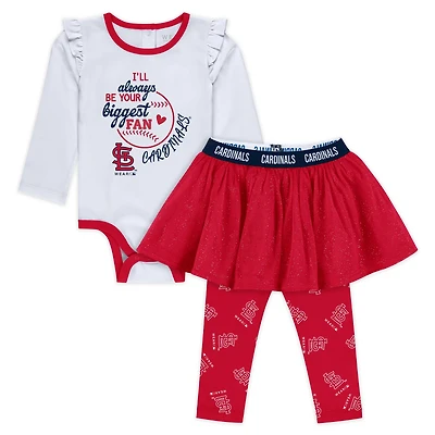 Girls Newborn  WEAR by Erin Andrews St Louis Cardinals Three-Piece Tutu Set