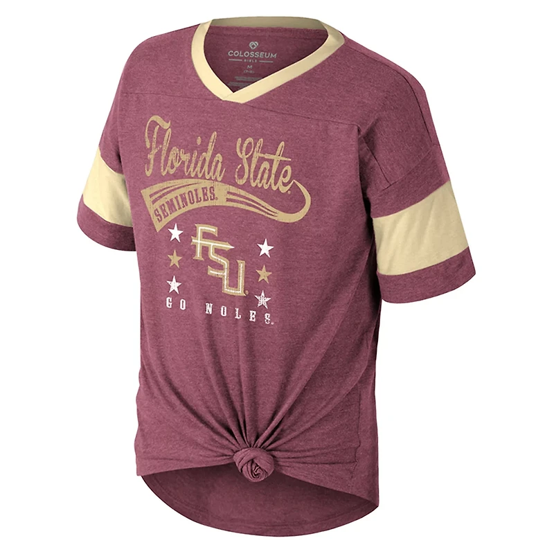 Girls Youth Colosseum Florida State Seminoles Frontier Tie Front T-Shirt