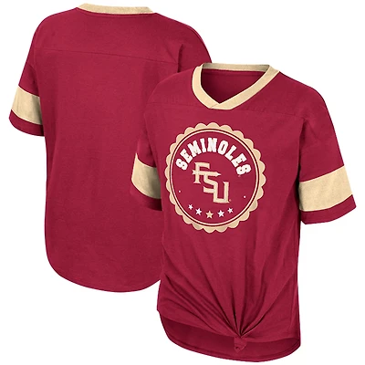 Girls Youth Colosseum Florida State Seminoles Tomika Tie-Front V-Neck T-Shirt