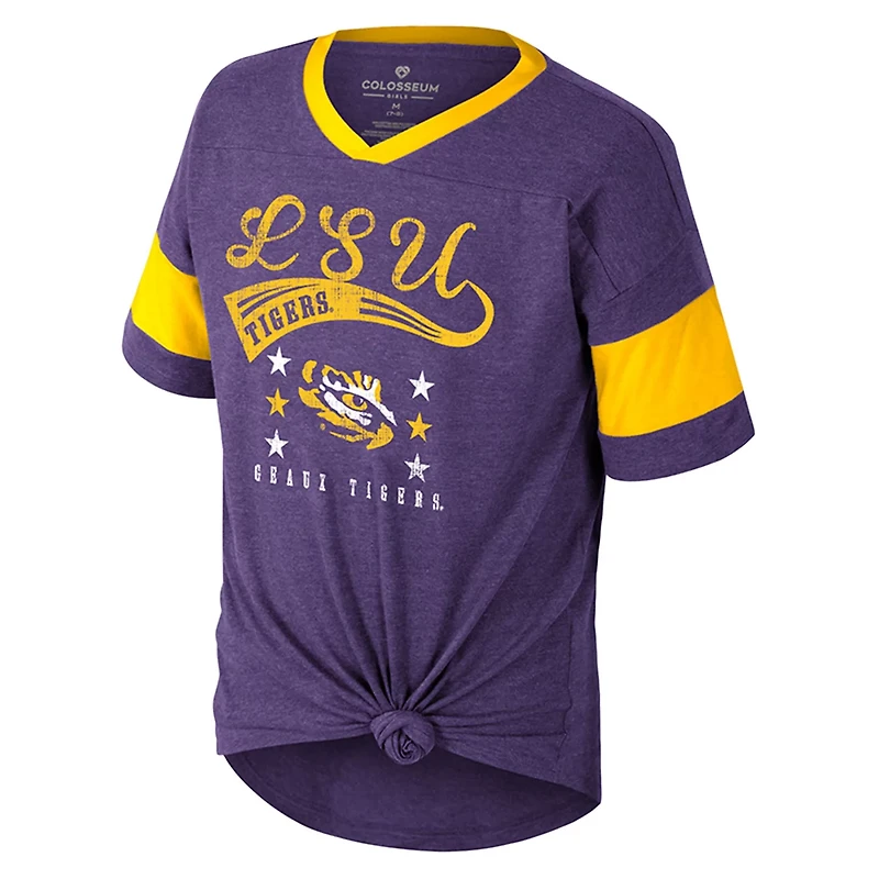 Girls Youth Colosseum LSU Tigers Frontier Tie Front T-Shirt