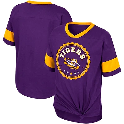 Girls Youth Colosseum LSU Tigers Tomika Tie-Front V-Neck T-Shirt